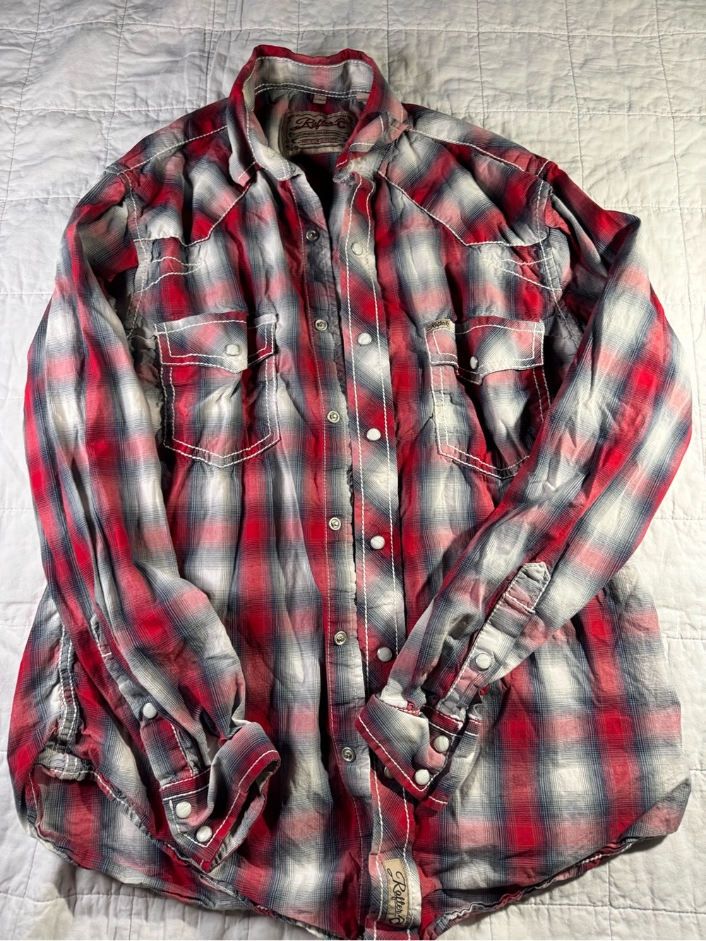 Vintage Red Plaid Button-Down Shirt - Casual Men's Long Sleeve